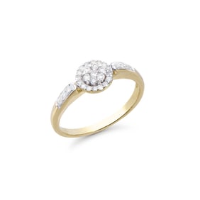 0.27 CTS CERTIFIED DIAMONDS 14K YELLOW GOLD DESIGNER RING SIZE 7.5