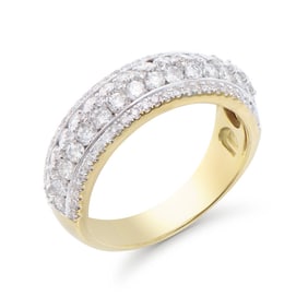 1.32 CTS CERTIFIED DIAMONDS 14K YELLOW GOLD DESIGNER RING SIZE 7.5