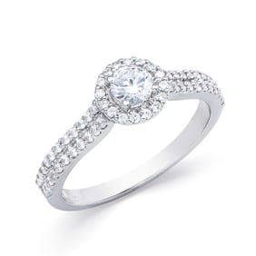 0.53 CTS TW CERTIFIED DIAMONDS 14K WHITE GOLD DESIGNER RING SIZE 7.5