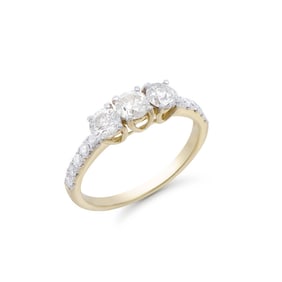 1.27 CTS TW CERTIFIED DIAMONDS 14K YELLOW GOLD DESIGNER RING SIZE 7.5