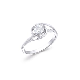 0.36 CTS TW CERTIFIED DIAMONDS 14K WHITE GOLD DESIGNER RING SIZE 7.5