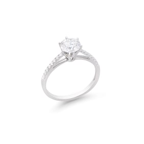 1.32 TCW IGI Certified Lab Grown Diamonds 14K WG Designer Ring
