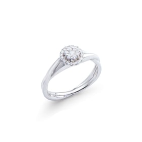 0.25 CTS CERTIFIED DIAMONDS 14K WHITE GOLD DESIGNER RING SIZE 7.5