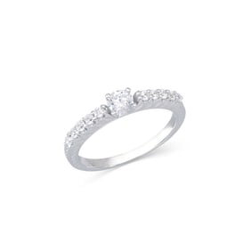 0.44 CTS TW CERTIFIED DIAMONDS 14K WHITE GOLD DESIGNER RING SIZE 7.5
