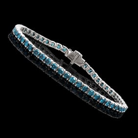 5.75 CTS CERTIFIED DIAMONDS 14K WHITE GOLD DESIGNER TENNIS BRACELET SIZE leanth 7.3 inches LONDON