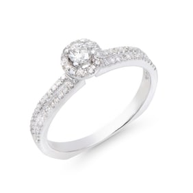 0.45 CTS TW CERTIFIED DIAMONDS 14K WHITE GOLD DESIGNER RING SIZE 7.5