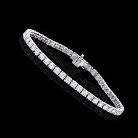 5.35 TCW IGI Certified Lab Grown Diamonds 14K WG Designer Tennis Bracelet