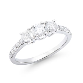 1.27 CTS TW CERTIFIED DIAMONDS 14K WHITE GOLD DESIGNER RING SIZE 7.5