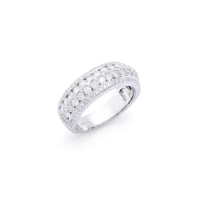 1.32 CTS CERTIFIED DIAMONDS 14K WHITE GOLD DESIGNER RING SIZE 7.5