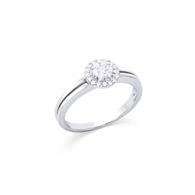 0.24 CTS CERTIFIED DIAMONDS 14K WHITE GOLD DESIGNER RING SIZE 7.5