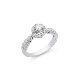 0.67 CTS CERTIFIED DIAMONDS 14K WHITE GOLD DESIGNER RING SIZE 7.5