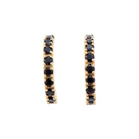 2.05 ctw Sapphire 18K Gold Plated Designer Earrings