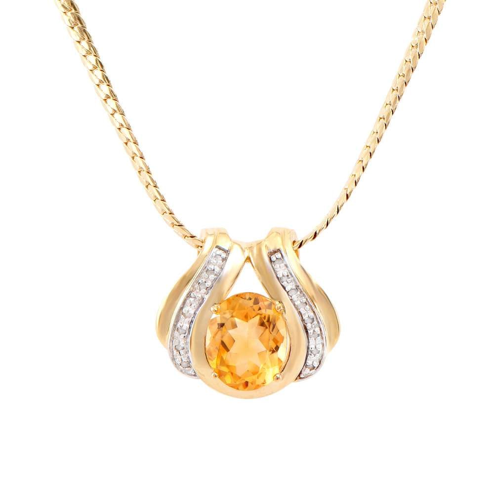 4.17 TW CTS CITRINE & DIAMONDS 18K GOLD PLATED DESIGNER NECKLACE SIZE 16 INCHES: CITRINE OVAL 12X10 PCS 1 CTS 4.05 & DIAMONDS ROUND 1.1MM 16 PCS 0.12 CTS Reserve: $63.20 Shipping: Domestic: Flat-rate of $17.65 to anywhere within the contiguous U.S. International: Foreign shipping 
