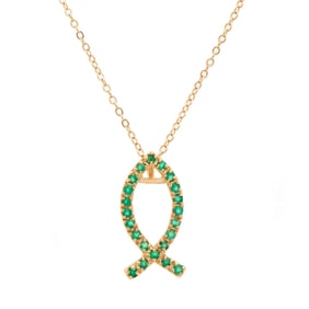 1.02 ctw Green Agate 18K Gold Plated Designer Pendant 18 in