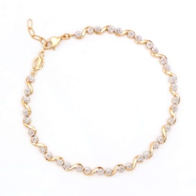 0.27 ctw Diamonds 18K Gold Plated Designer Bracelet