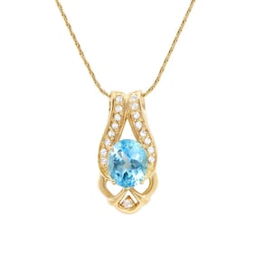 6.80 TW CTS BLUE TOPAZ & WHITE TOPAZ 18K GOLD PLATED DESIGNER NECKLACE SIZE 16 INCHES