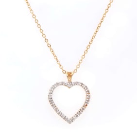 0.22 ctw Diamonds 18K Gold Plated Designer Pendant 18 in
