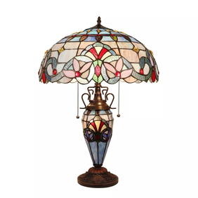 25" Stained Glass Lighted Base Table Lamp (1 of 8)