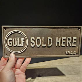 Cast Iron Gulf Gas Oil Sign Plaque (1 of 8)