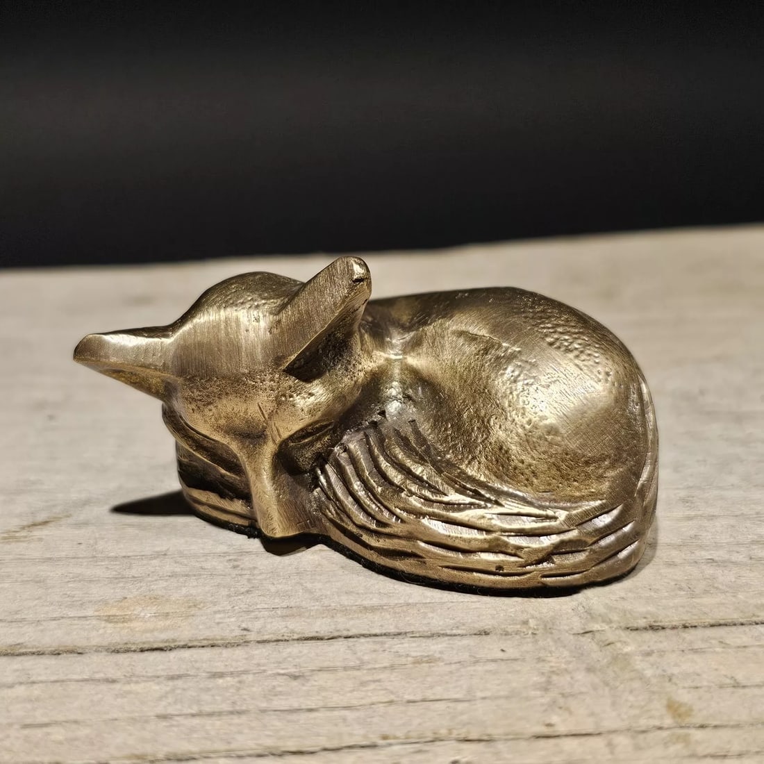 Brass Fox Paperweight Desk Statue (1 of 10)