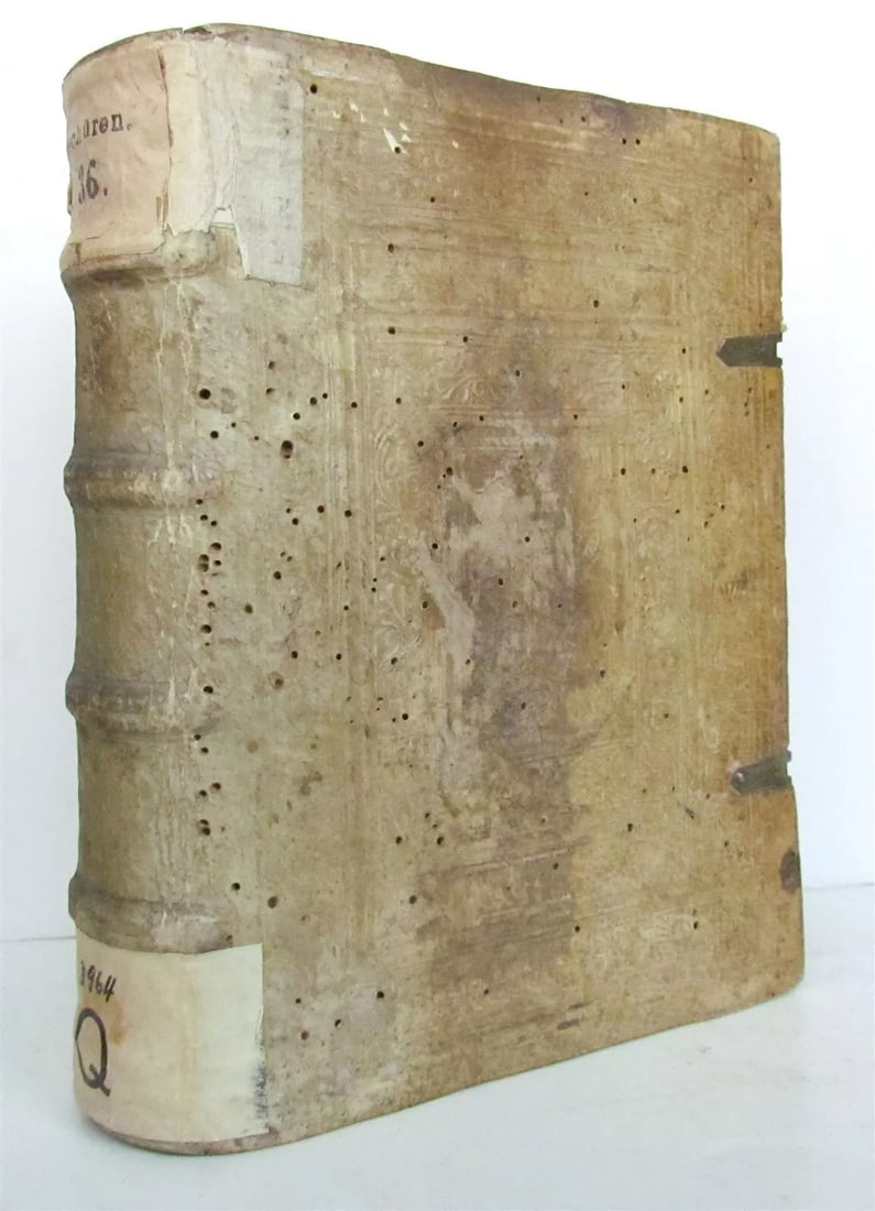 1581 GERMAN RELIGIOUS SERMONS antique PIGSKIN BINDING 16th CENTURY (1 of 8)