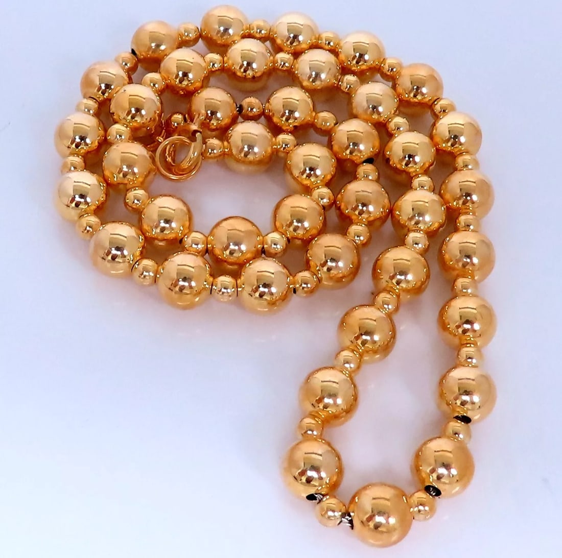 Sterling Silver Plated Gold Bead Necklace (1 of 5)