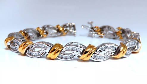 4 Prong Round Tennis Bracelet - 14k Yellow Gold, 7.00 Ct (12467) 4 Prong Round Tennis Bracelet - 14k Yellow Gold, 7.00 Ct (12467)