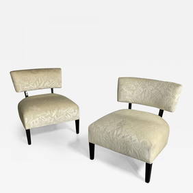 Pair Mid-Century Modern Organic Form Harvey Probber Style Lounge / Slipper Chair (1 of 11)
