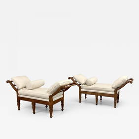 Pair of Mid Century Window Benches, Daybeds, Custom Upholstery, Pillows (1 of 12)