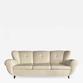 Mid-Century Modern Italian Sofa by Guglielmo Ulrich, Art Deco Style, Boucle, 40s (1 of 12)