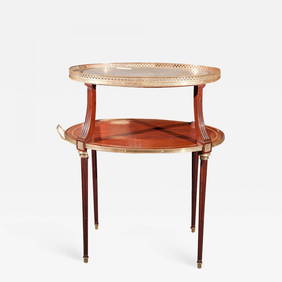 French Two-Tier Mahogany Dessert Stand Manner of Louis XVI (1 of 8)