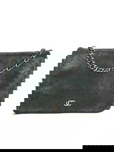 Chanel Quilted Lambskin Stitched Wallet on a Chain Crossbody Bag: Pre-Owned 100% Authentic Chanel Quilted Lambskin Stitched Wallet on a Chain Crossbody Bag RATING: B...Very Good, well maintained, shows minor signs of wear MATERIAL: lambskin STRAP: leather woven insi