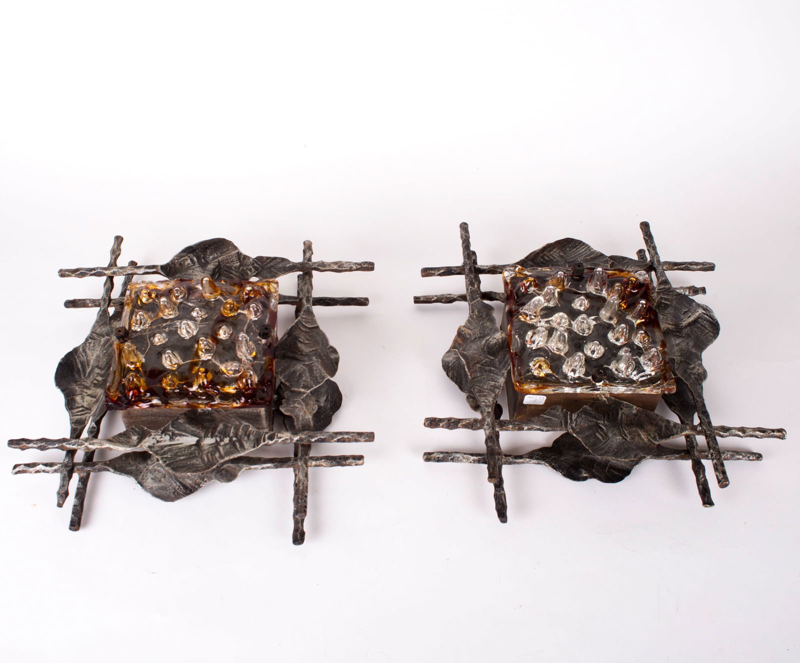 Tom Ahlström and Hans Ehrlich circa 1970 brutalist pair of sconces (1 of 6)