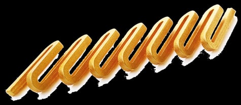 Tauba Auerbach: Reciprocal Helix(2) 2014: 3D printed matte gold steel. 5 1/2" x 1 1/4" x 2/5". signed and numbered certificate ed. 100 Reserve: $350.00 Shipping: Domestic: Flat-rate of $15.00 to anywhere within the contiguous U.S. Internation