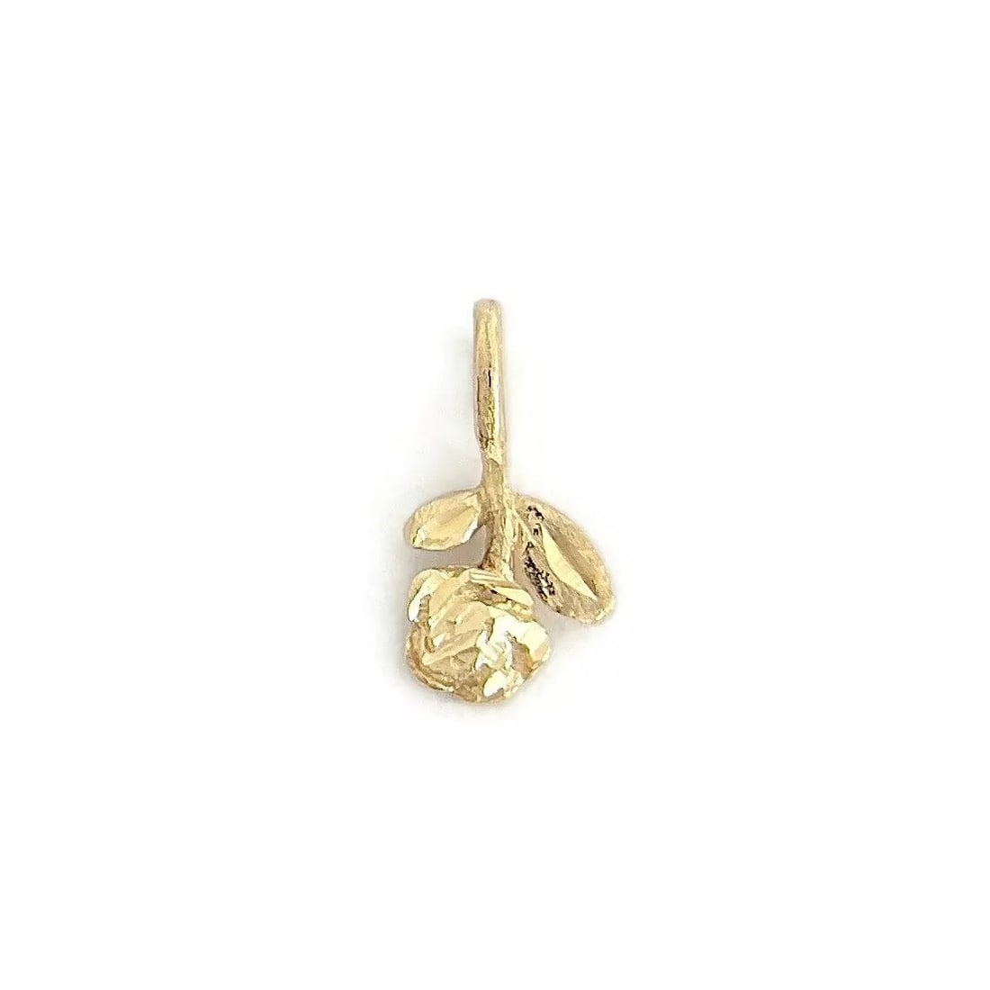 Vintage Small Flower Pendant Charm 14K Yellow Gold, .48 Grams (1 of 8)
