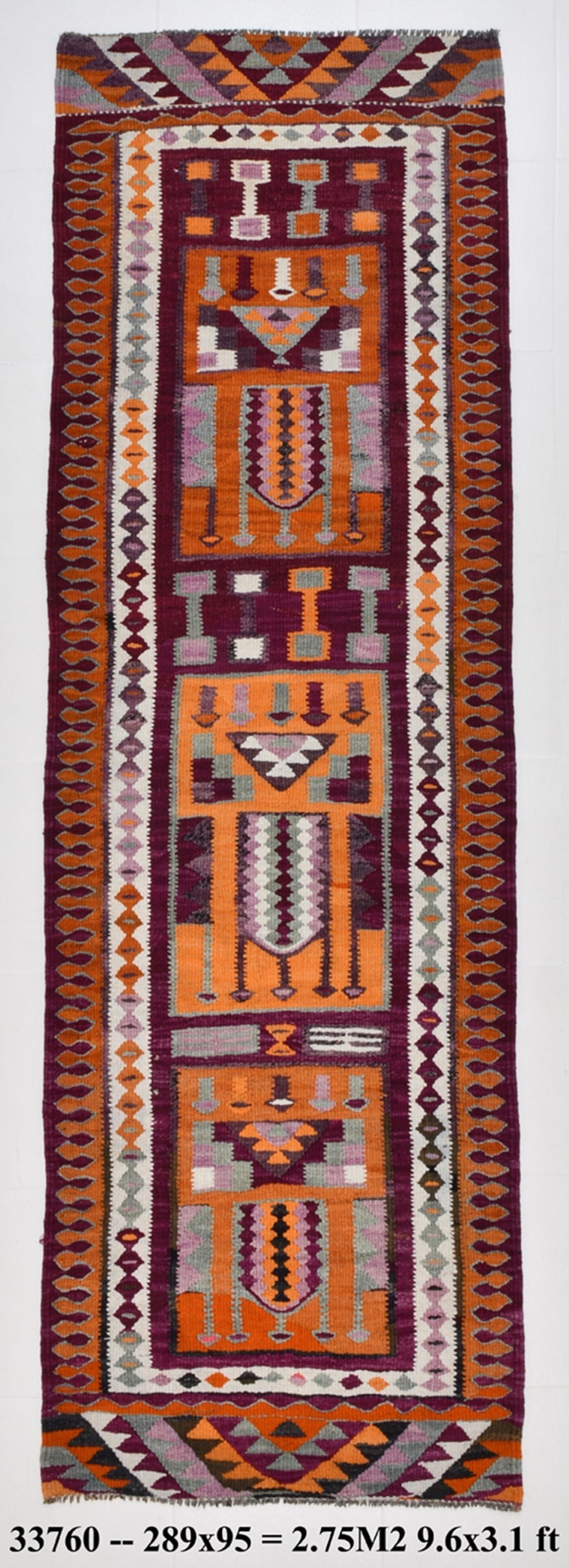 3'1" x 9'6" Turkish Handmade Kilim Rug - 33760 (1 of 20)