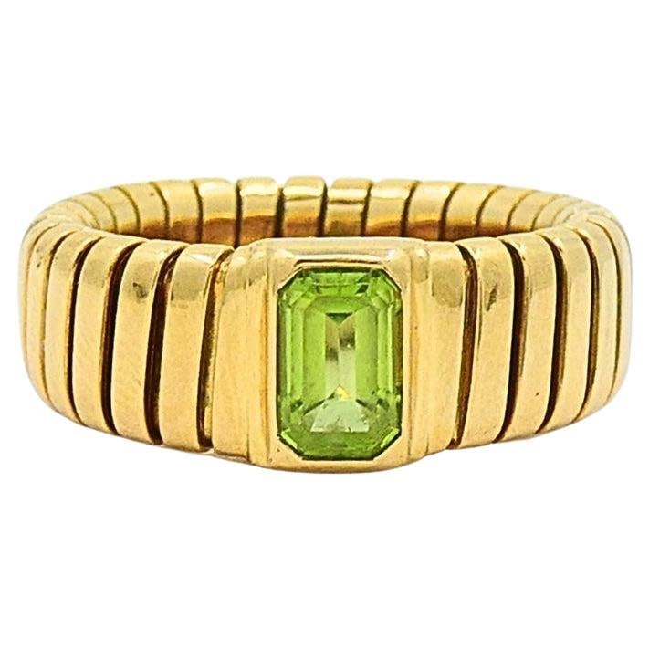 Bvlgari Tubogas 18k Gold Ring Peridot (1 of 20)