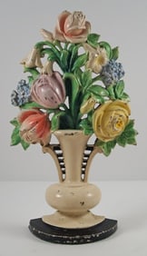 Tulips & Roses Flowers Cast Iron Hubley Doorstop