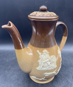 Antique Royal Doulton Lambeth Coffee Pot Pitcher Jug w/ Lid