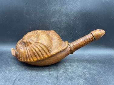 Vintage Brevettato Italian Snail - Leather Covered Liquor Wine Decanter Bottle