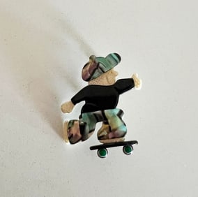 Signed Lea Stein Skater Boy Brooch