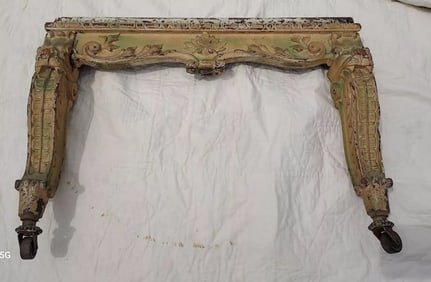 Chair Legs Wood Carved 1880 carving Oak Lion Painted