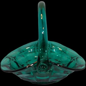 Indiana Glass Tiara Teal Glass Basket