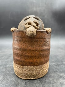 Ugly Face Studio Art Pottery Planter Pot Peeking Face Over The Bowl-Kilroy