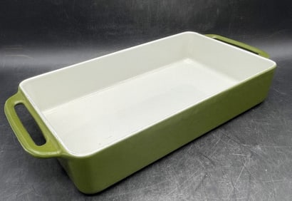 Michael Lax Design COPCO Denmark Green Enamel Cast Iron Baking Dish