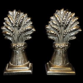 Polished Stainless Steel Wheat Sheaves Bookends