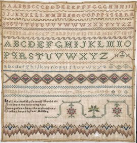 AMERICAN NEEDLEWORK SAMPLER BY ELIZABETH FINLEY - 1819