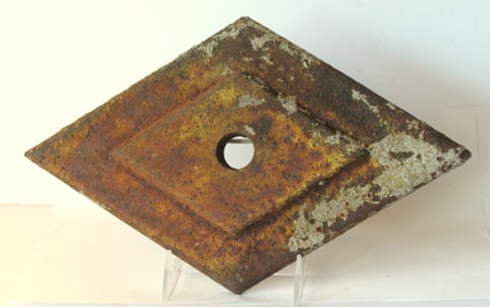 Antique diamond shaped iron building tie.