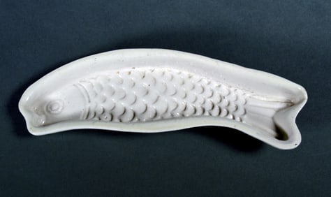 Salt-glazed Stoneware Press-molded Small Confectionery Mold in the form of a Fish, Circa 1750-65