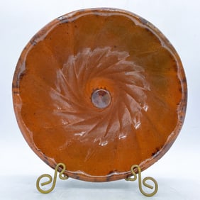 Turks Head Pottery 7" Vintage Redware Glazed Cake Pudding Food Mold
